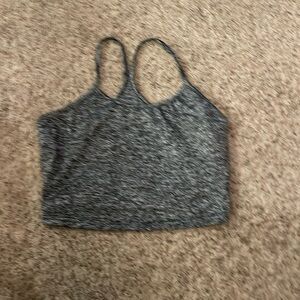 Grey tank top, exercise material